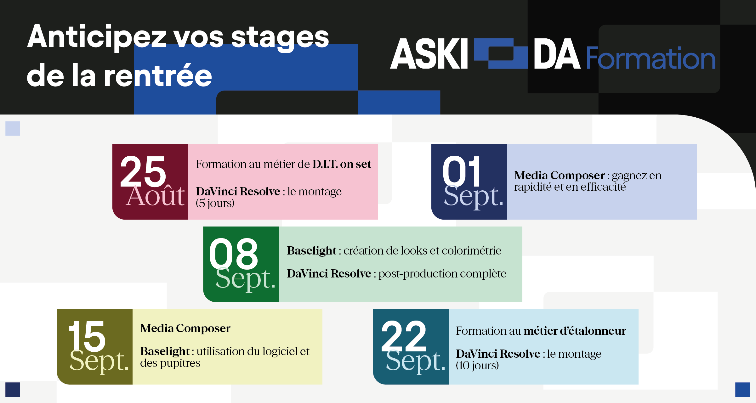 ANTICIPEZ VOS STAGES DE LA RENTRÉE